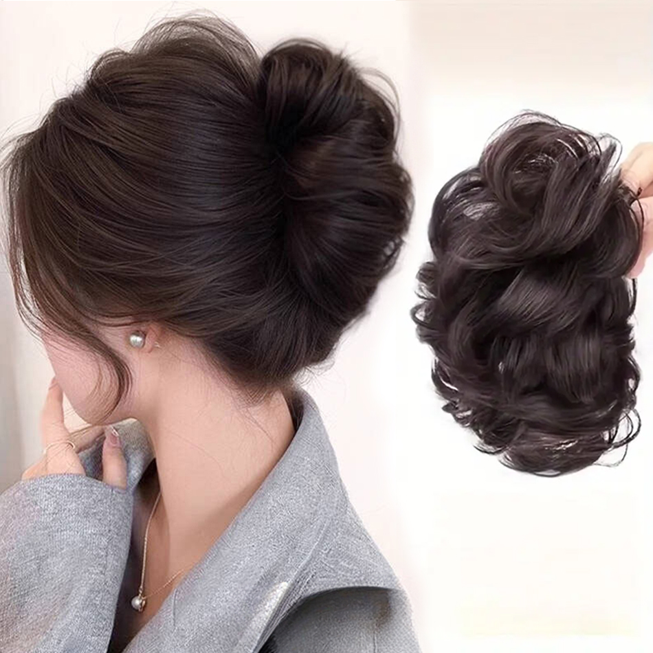 Claw Clip Messy Bun Hair Piece - Chignon synthétique en désordre, pince à