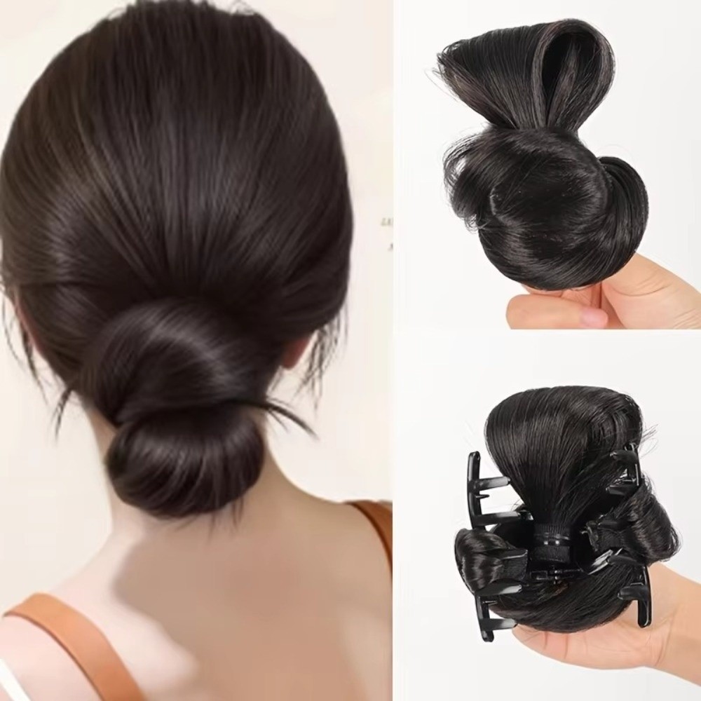 Claw Clip Messy Bun Hair Piece - Perruque chignon synthétique naturelle, Texture moelleuse,