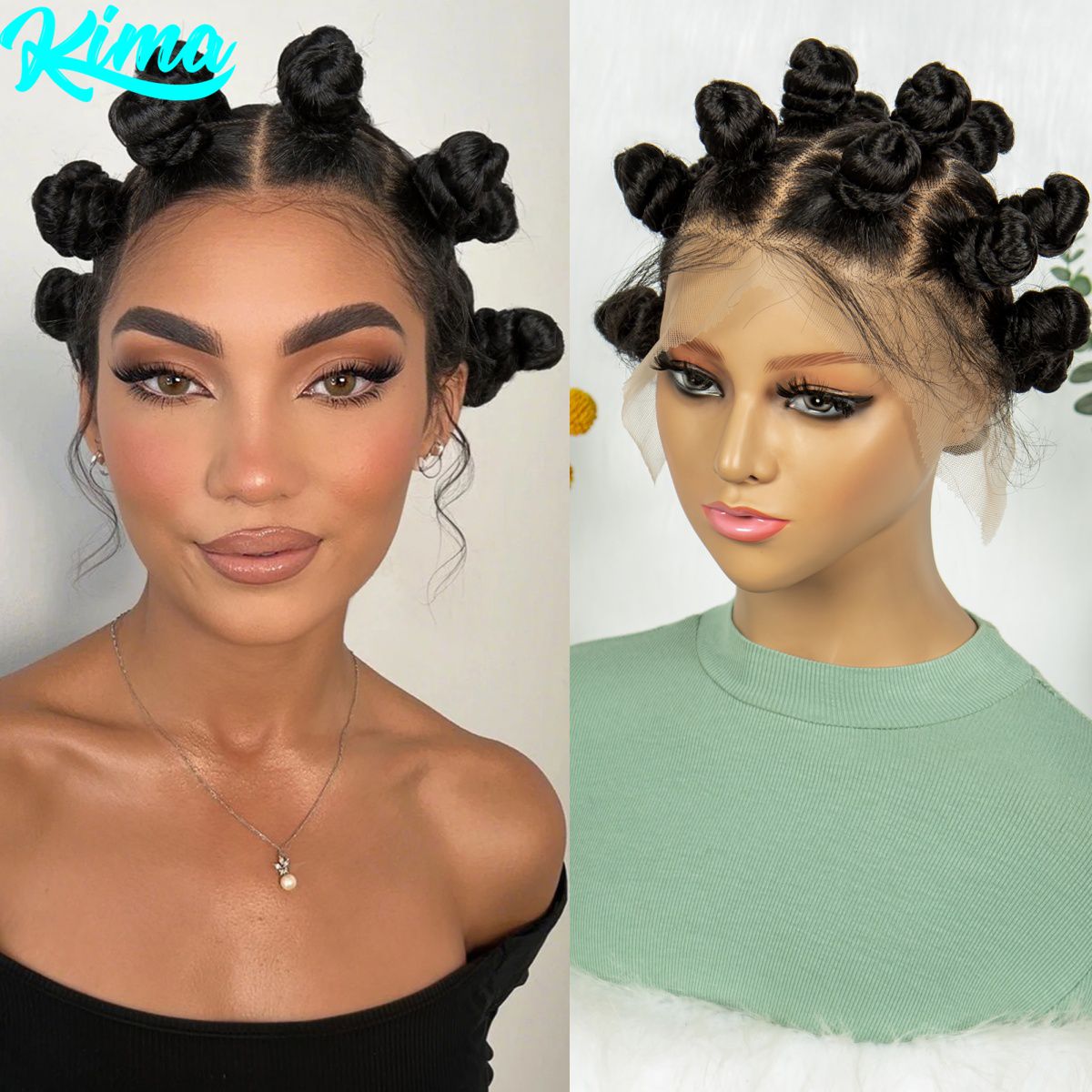 Synthetic Braided Wigs For Black Women - Perruque Lace Front Wig synthétique tressée
