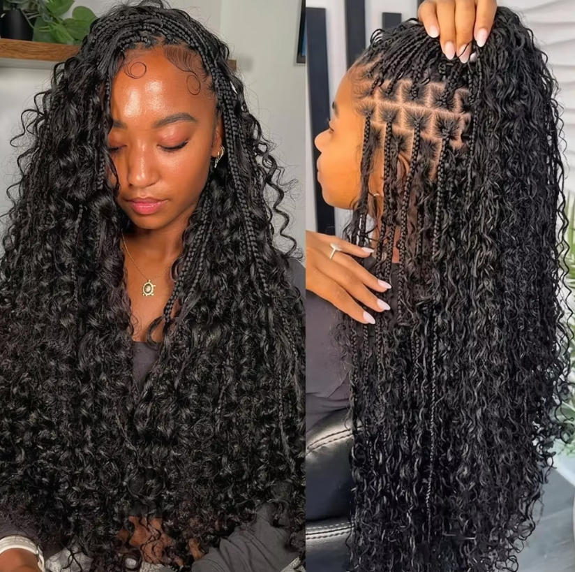 Water Wave Bulk Human Hair For Braiding - Cheveux humains en vrac, texture Deep