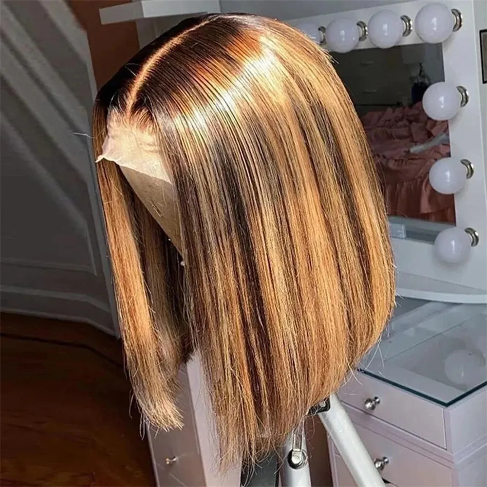 Glueless Wear And Go Human Hair Wig - Perruques Bob Blond Miel Cheveux Humains