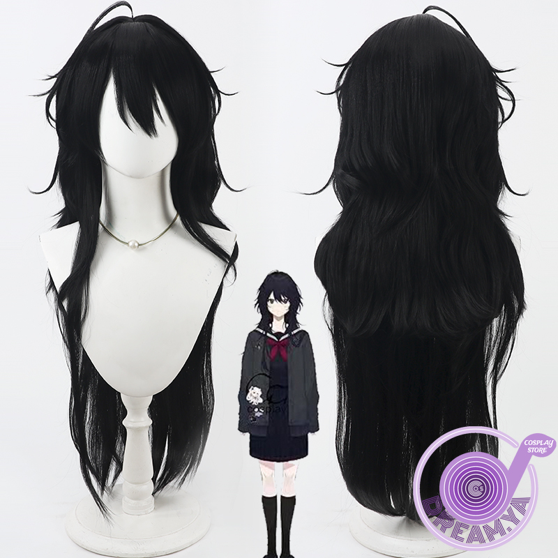 Synthetic Wigs - Kisaragi Ren Cosplay perruque Vtuber noir