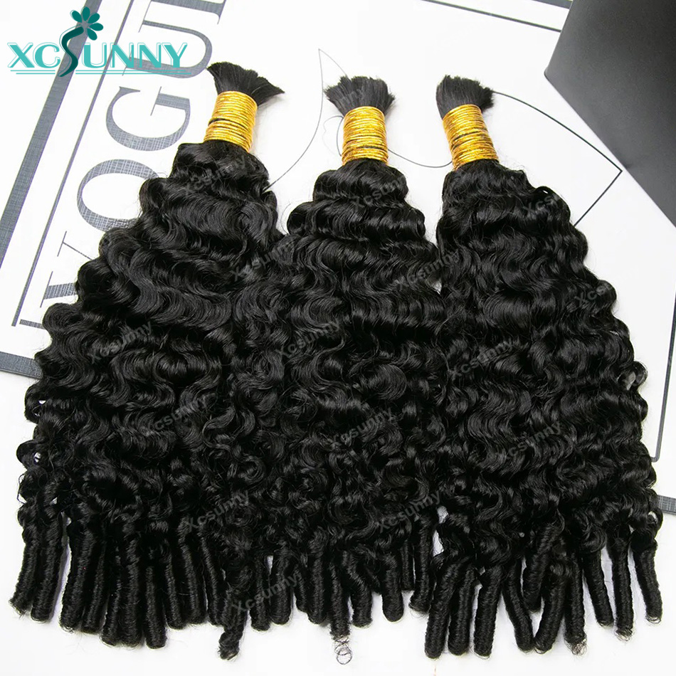 Water Wave Bulk Human Hair For Braiding - Extensions de cheveux humains bouclés effet