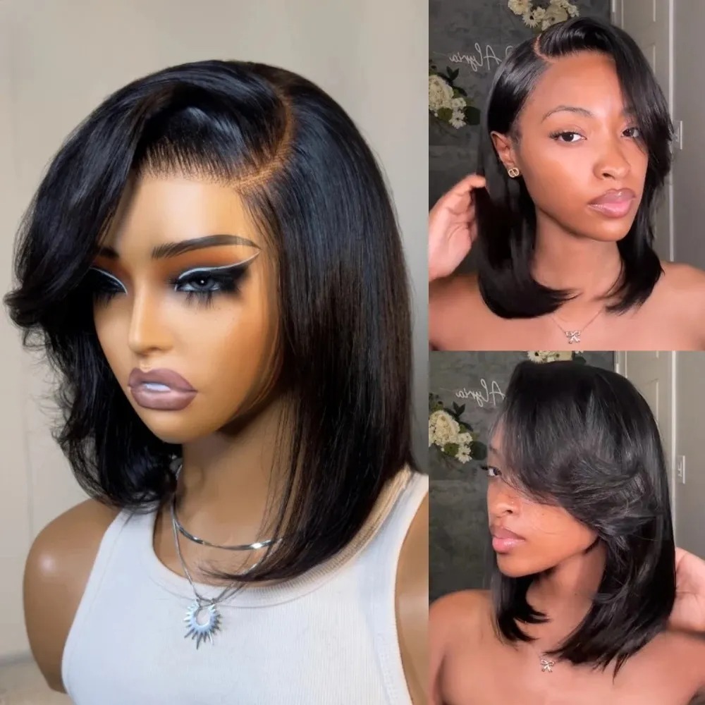 Pre Parted 13X4 Lace Front Bob Wig - Perruque Lace Front Courte Bob Droite