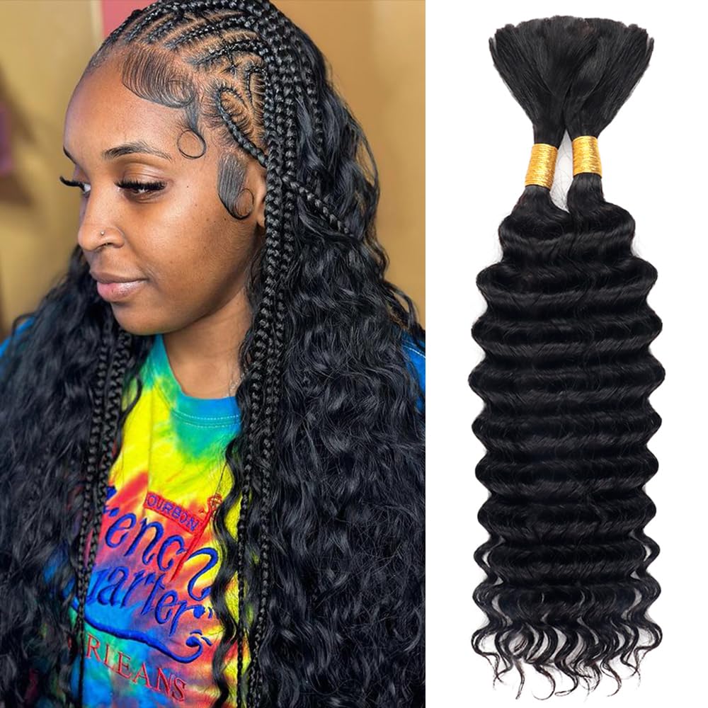 Water Wave Bulk Human Hair For Braiding - Cheveux humains vierges en vrac sans