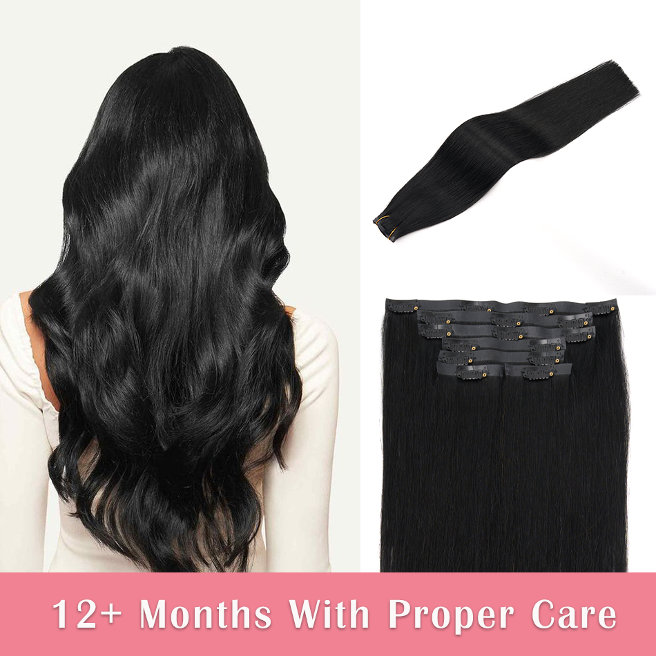 Seamless Clip In Hair Extensions Human Hair - Extensions de cheveux à clipser sans
