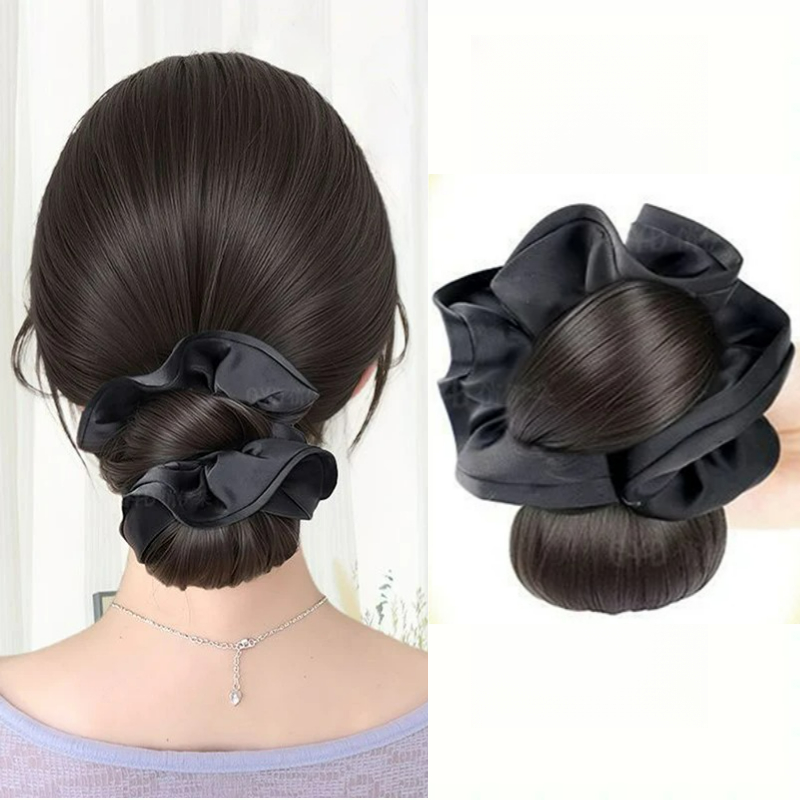 Claw Clip Messy Bun Hair Piece - Nouveau chignon en satin synthétique avec