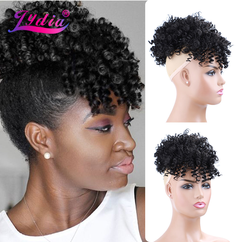 Drawstring Afro Curly Puff Ponytail - Lydia cordon synthétique haute bouffée Afro