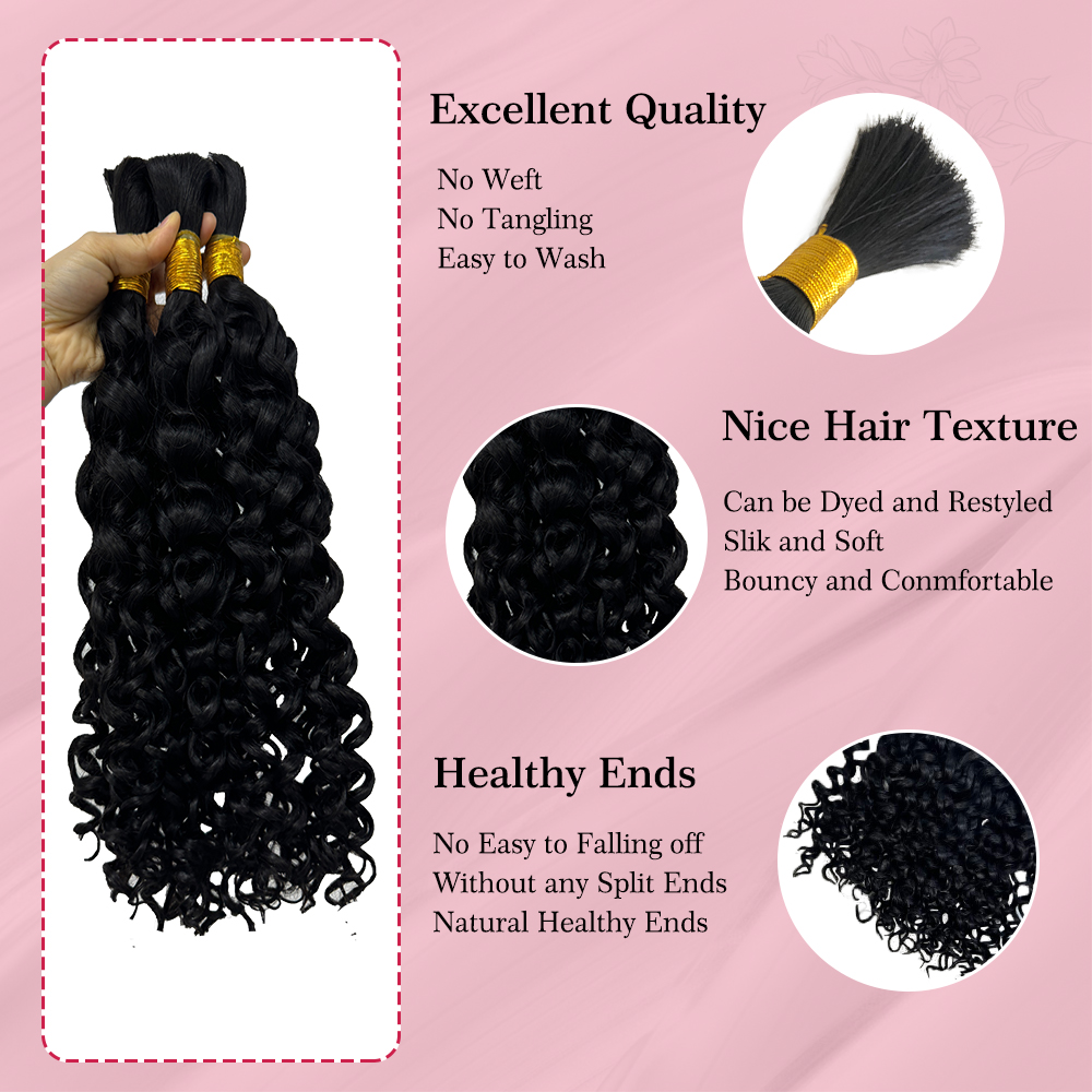 Ali Queen Hair Extensions de c - Water Wave Bulk Human Hair For Braiding avis et prix