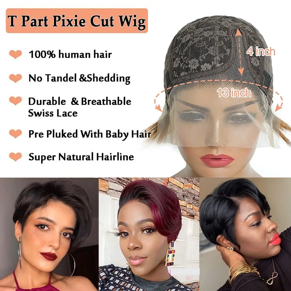 Perruque Brésilienne Naturelle - Short Pixie Cut Wig Human Hair Cheap avis et prix