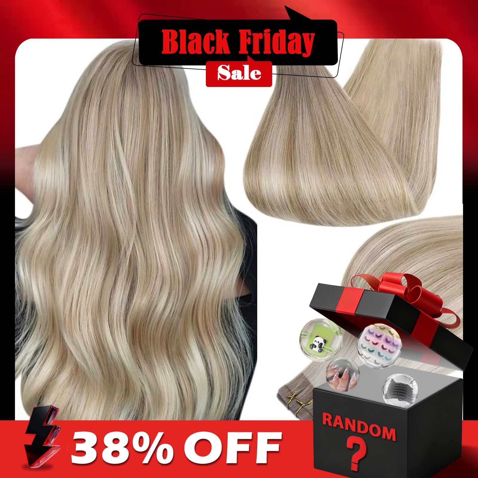 Bande entièrement brillante da - Invisible Tape In Extensions Real Hair avis et prix