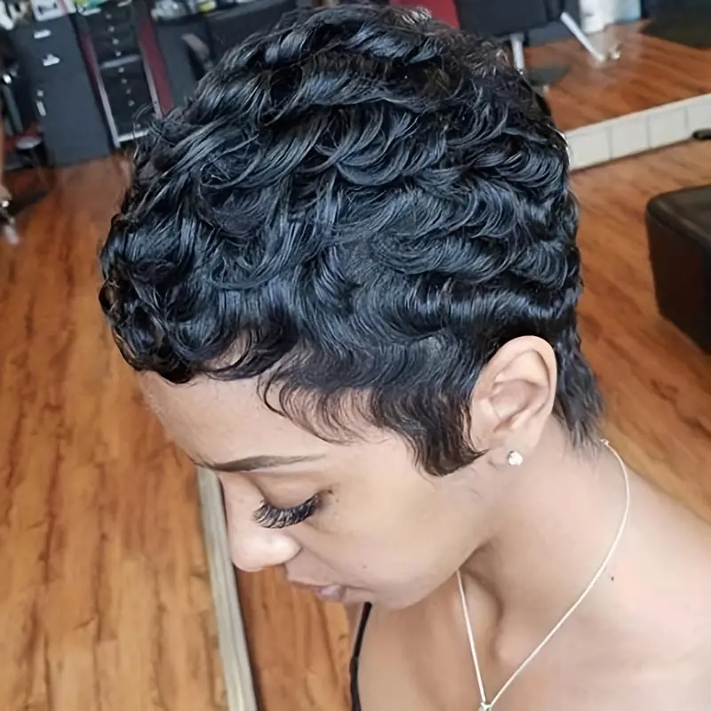 Perruque courte coupe pixie bo - Short Pixie Cut Wig Human Hair Cheap avis et prix