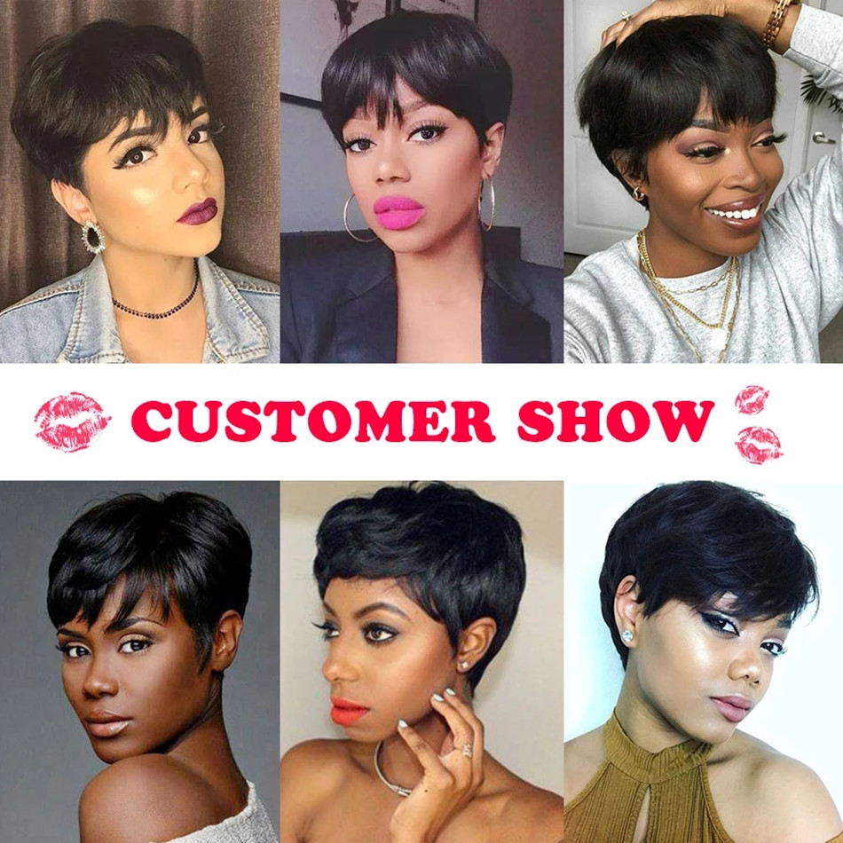 Perruque courte coupe pixie bo - Short Pixie Cut Wig Human Hair Cheap avis et prix