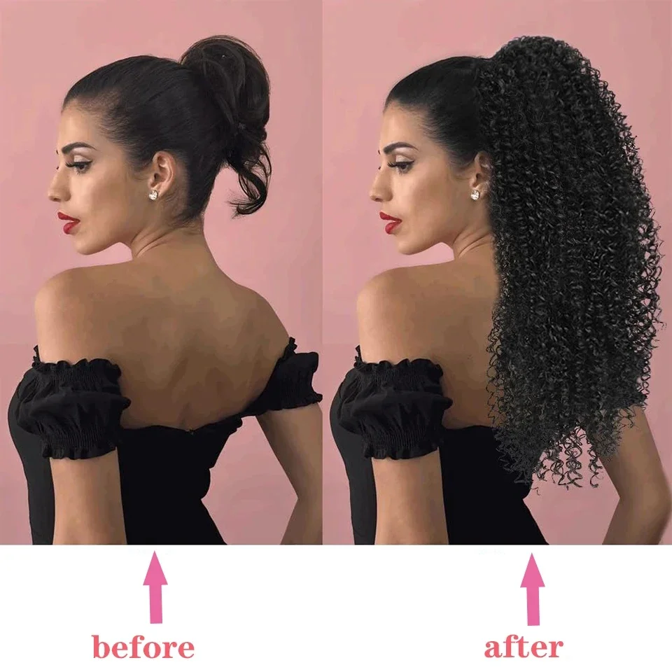 Extension queue de cheval long - Drawstring Afro Curly Puff Ponytail avis et prix