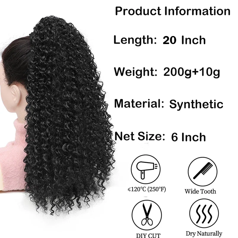 Extension queue de cheval long - Drawstring Afro Curly Puff Ponytail avis et prix