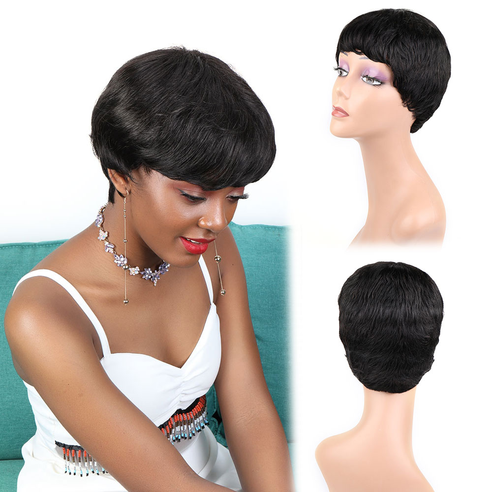 Bliss perruques de cheveux hum - Short Pixie Cut Wig Human Hair Cheap avis et prix