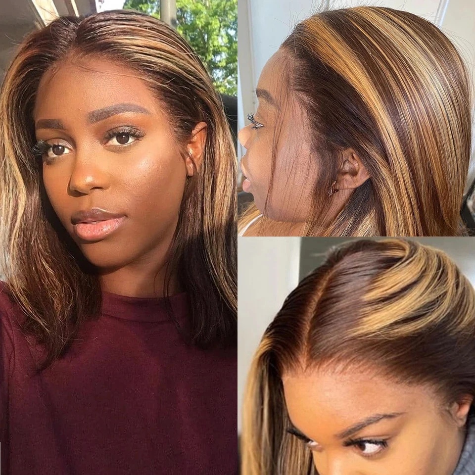 Perruques Bob Courtes Droites  - Pre Parted 13X4 Lace Front Bob Wig avis et prix