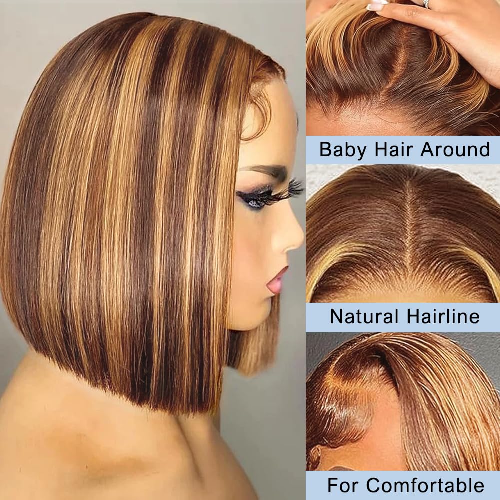 Perruque Bob en cheveux humain - Pre Parted 13X4 Lace Front Bob Wig avis et prix