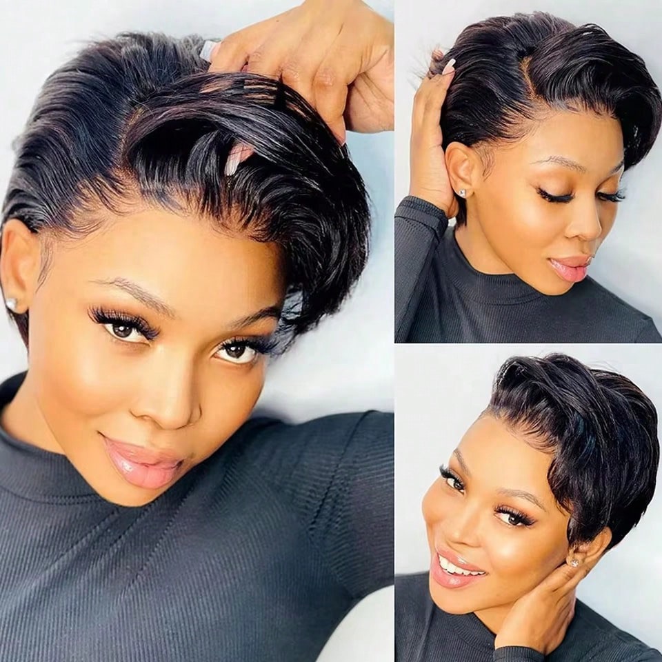 Perruque courte coupe pixie en - Short Pixie Cut Wig Human Hair Cheap avis et prix