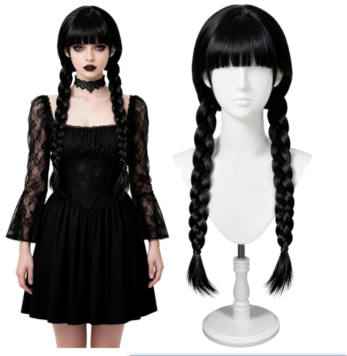 Perruques longues gothiques po - Synthetic Braided Wigs For Black Women avis et prix