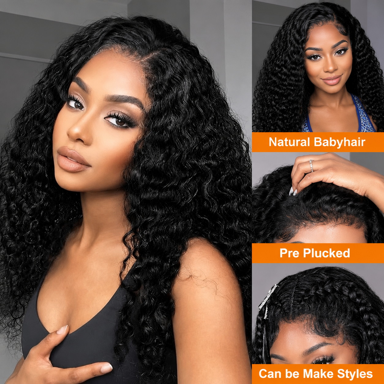 Perruques ultra ajustées boucl - Human Hair Wigs avis et prix