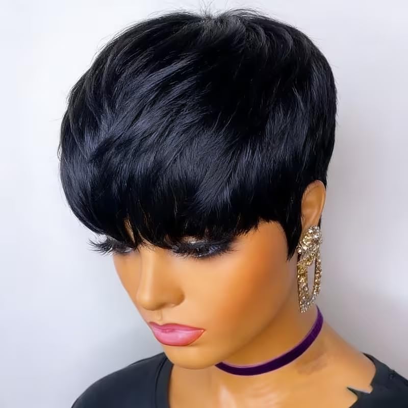 Perruques courtes en cheveux h - Short Pixie Cut Wig Human Hair Cheap avis et prix