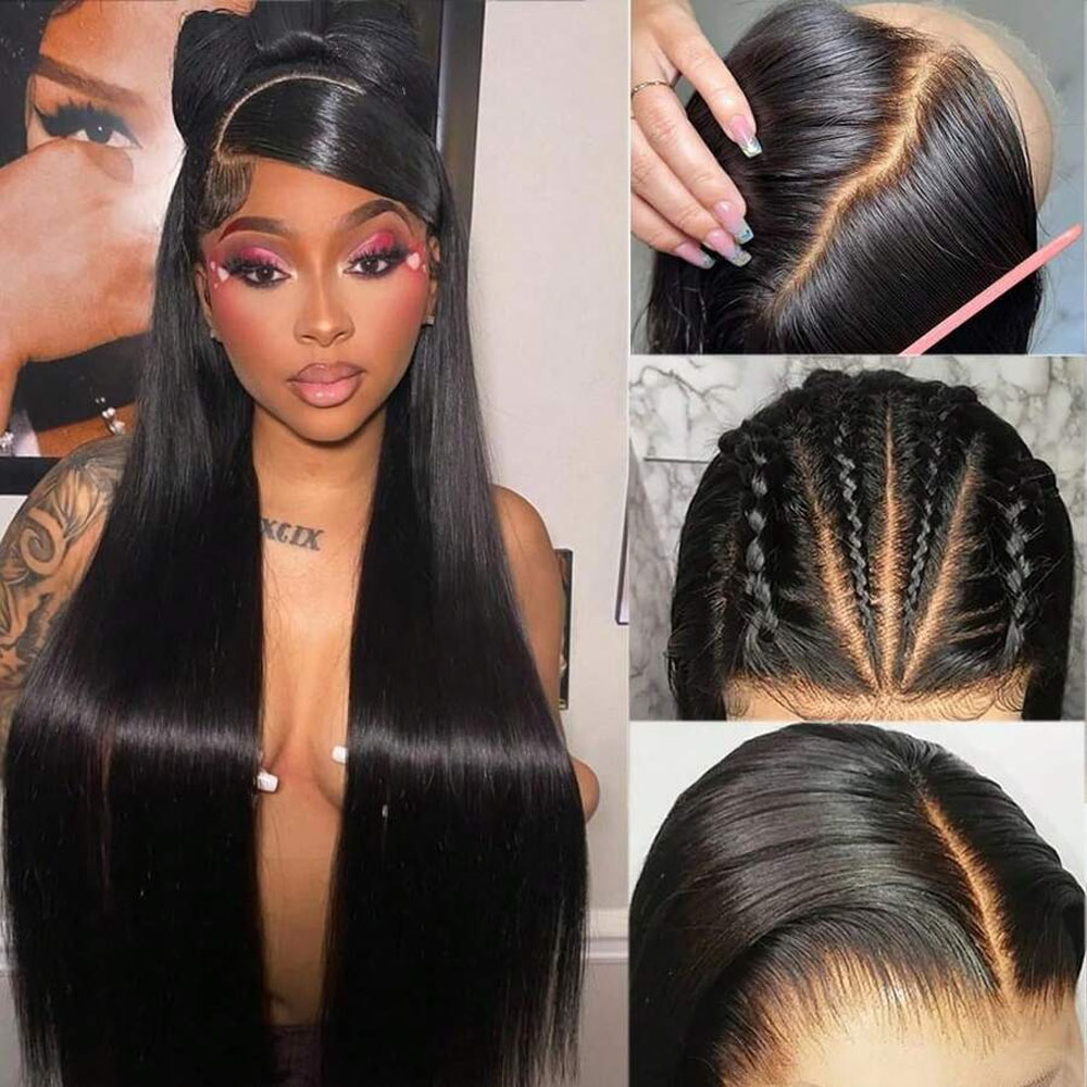Perruques Lace Front Ultra-Lis - Hd Lace Frontal Wig Human Hair Pre Plucked avis et prix