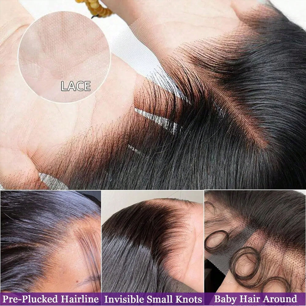 Perruques Lace Front Ultra-Lis - Hd Lace Frontal Wig Human Hair Pre Plucked avis et prix