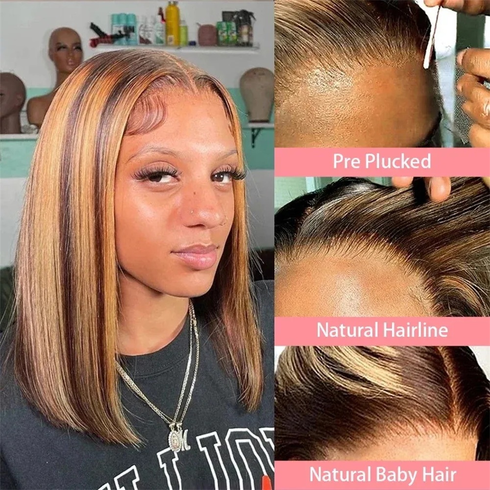 Perruques Bob Blond Miel Cheve - Glueless Wear And Go Human Hair Wig avis et prix