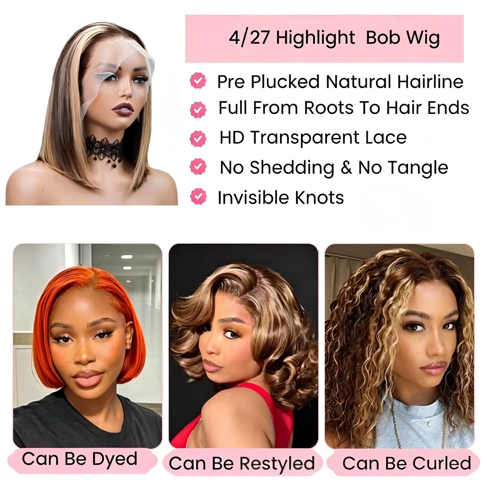 Perruques Bob Blond Miel Cheve - Glueless Wear And Go Human Hair Wig avis et prix