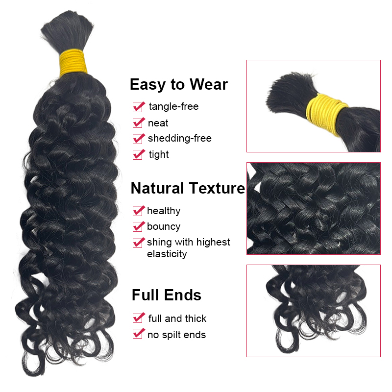 Cheveux humains en vrac Water  - Water Wave Bulk Human Hair For Braiding avis et prix