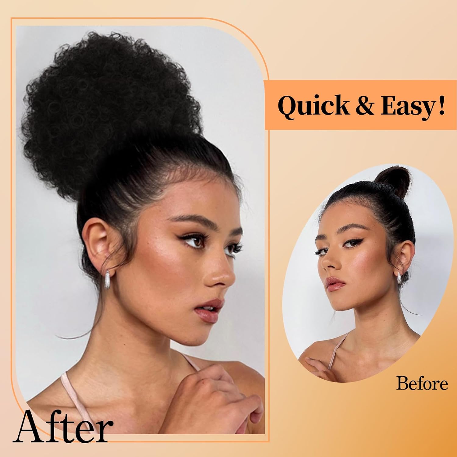 Afro bouffée cordon queue de c - Drawstring Afro Curly Puff Ponytail avis et prix