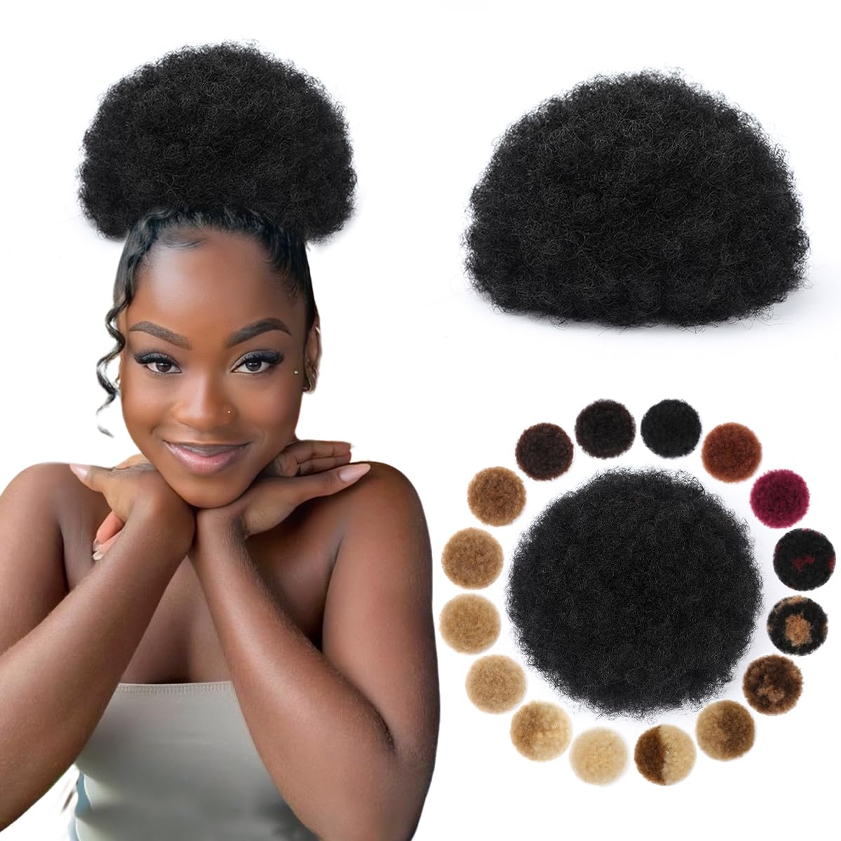 Queue de cheval synthétique Af - Drawstring Afro Curly Puff Ponytail avis et prix