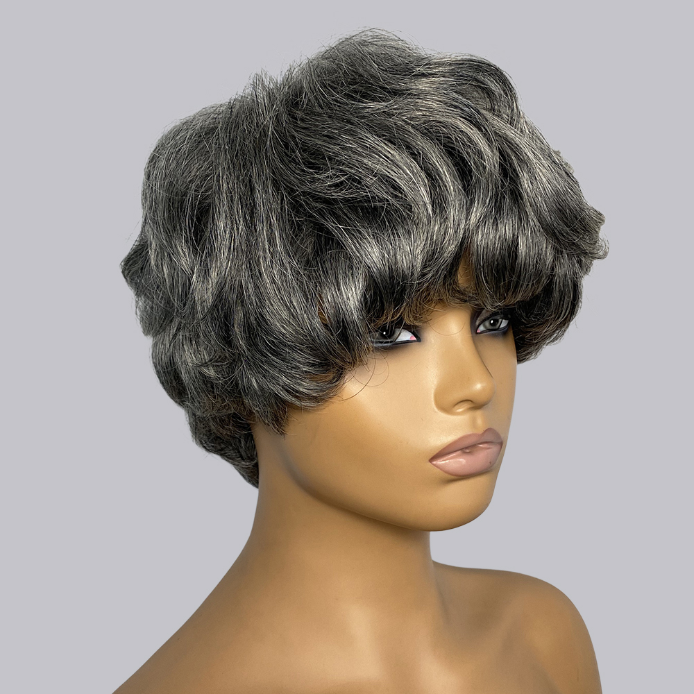 Perruques de cheveux humains c - Short Pixie Cut Wig Human Hair Cheap avis et prix