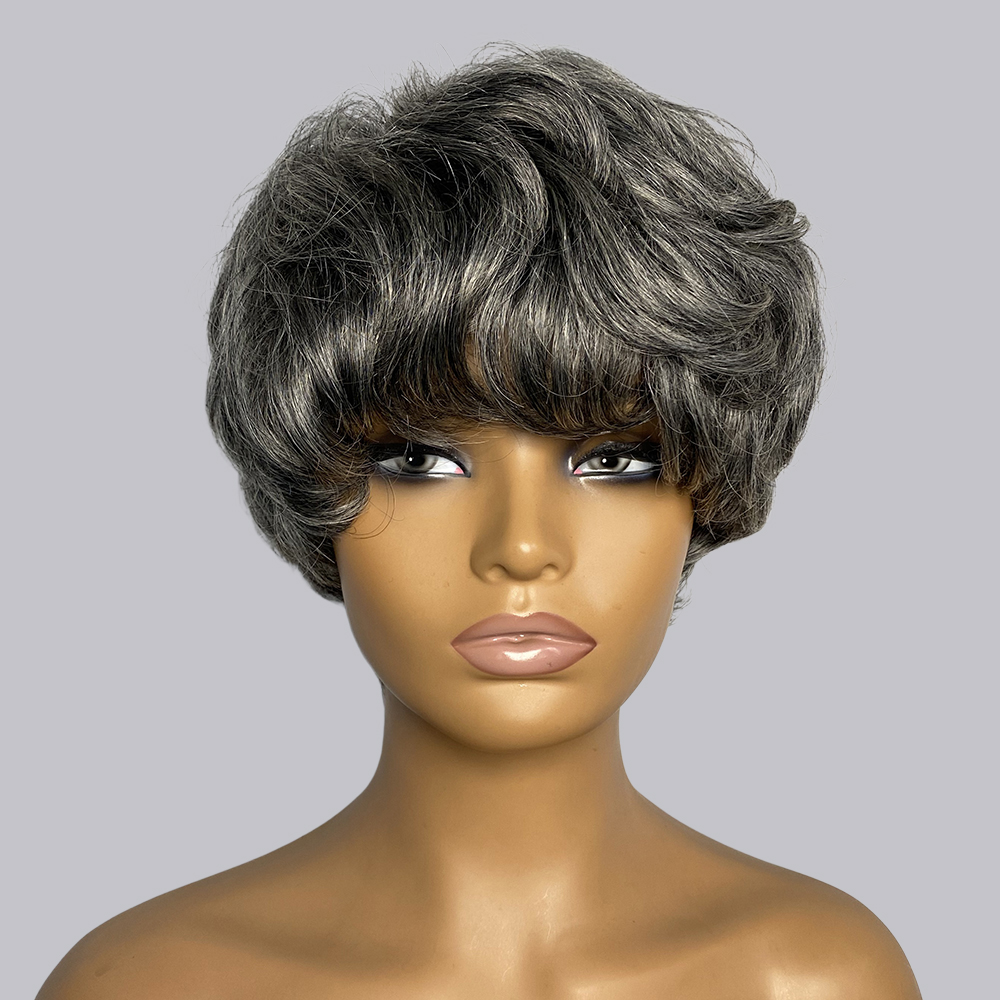 Perruques de cheveux humains c - Short Pixie Cut Wig Human Hair Cheap avis et prix