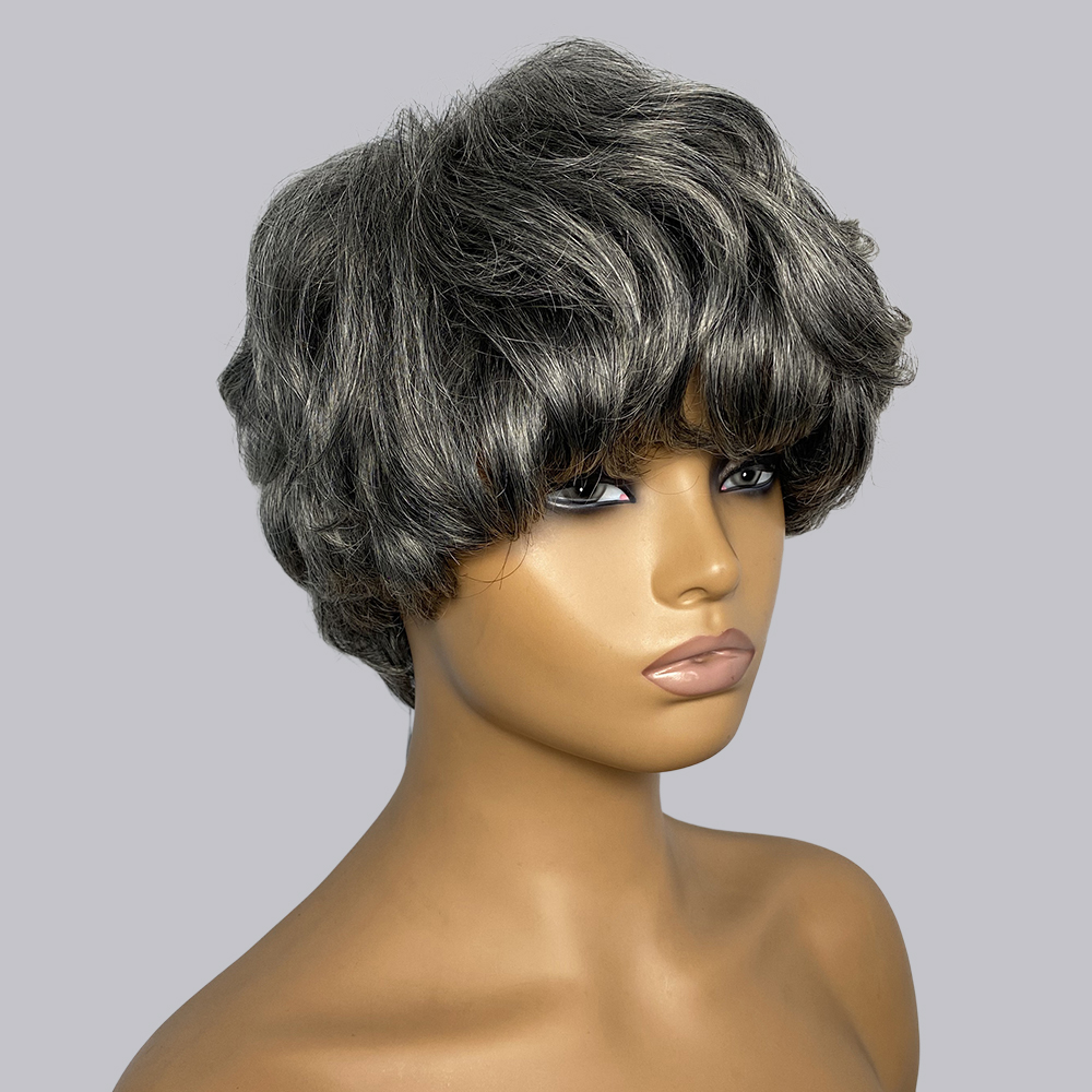 Perruques de cheveux humains c - Short Pixie Cut Wig Human Hair Cheap avis et prix