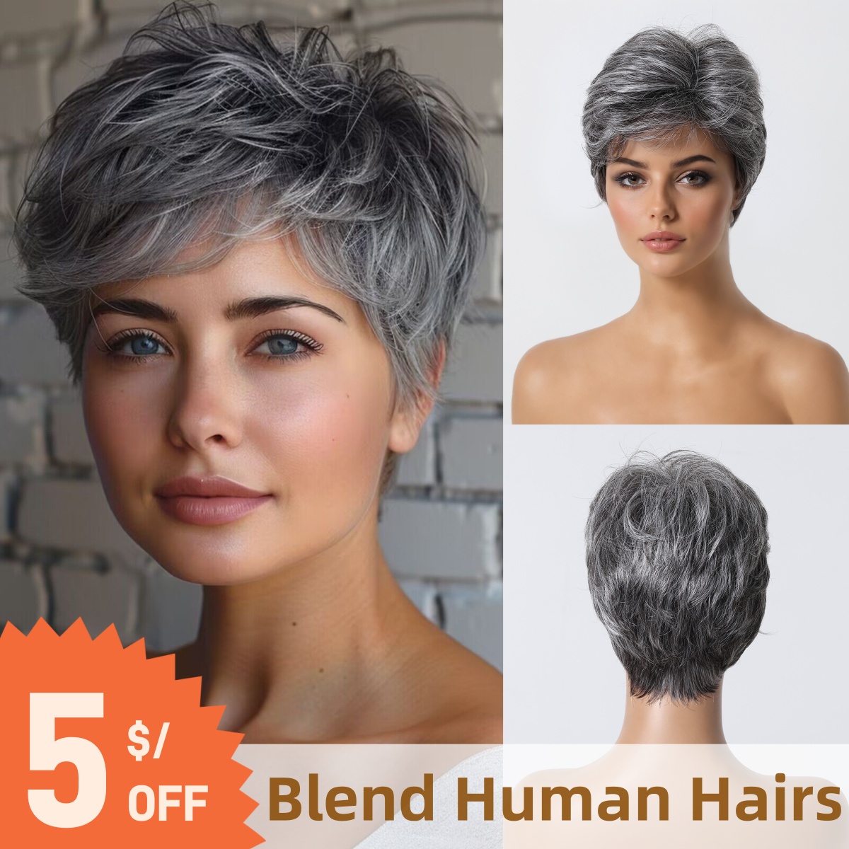Perruque de cheveux humains gr - Short Pixie Cut Wig Human Hair Cheap avis et prix