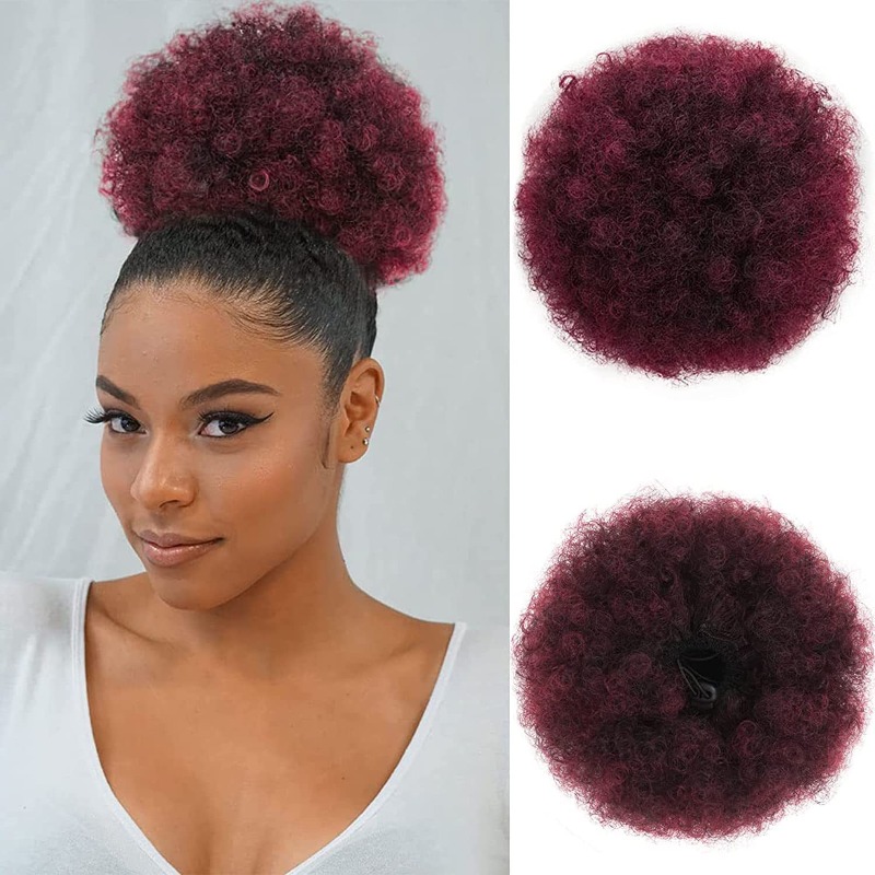 Chignon Afro Puff avec cordon  - Drawstring Afro Curly Puff Ponytail avis et prix