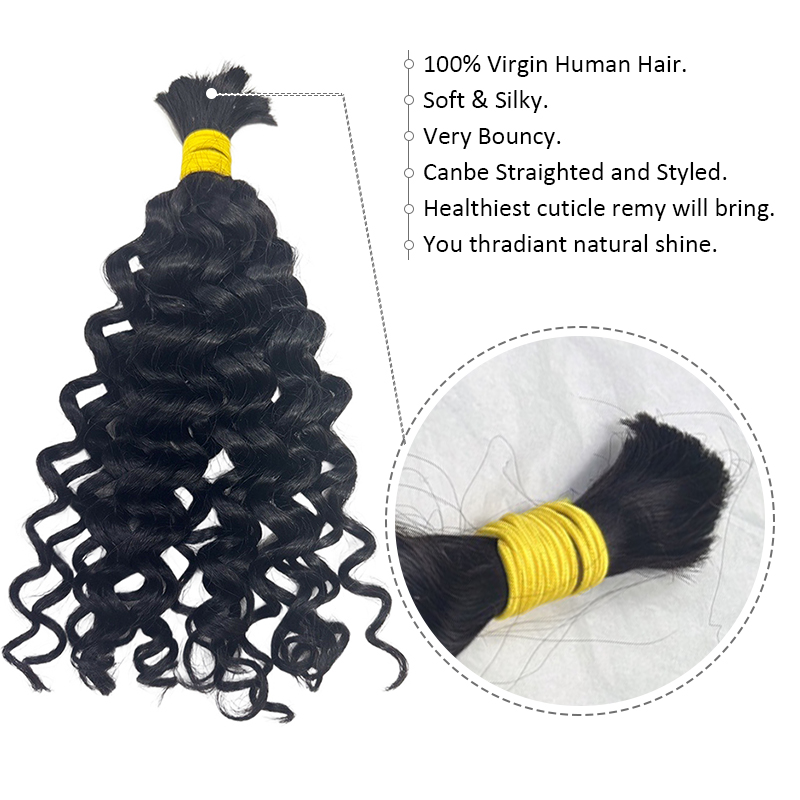 Cheveux humains en vrac de vag - Water Wave Bulk Human Hair For Braiding avis et prix