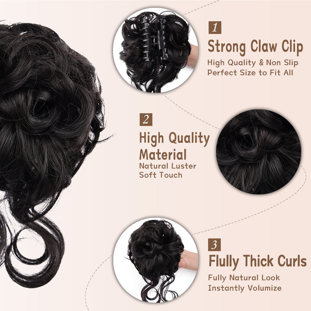 Chignon désordre morceau de ch - Claw Clip Messy Bun Hair Piece avis et prix