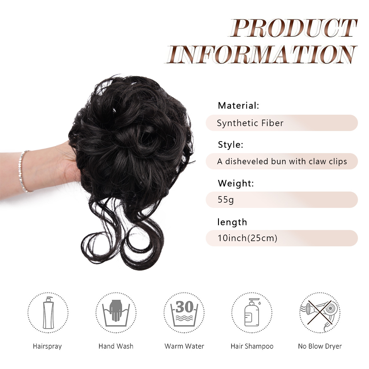 Chignon désordre morceau de ch - Claw Clip Messy Bun Hair Piece avis et prix