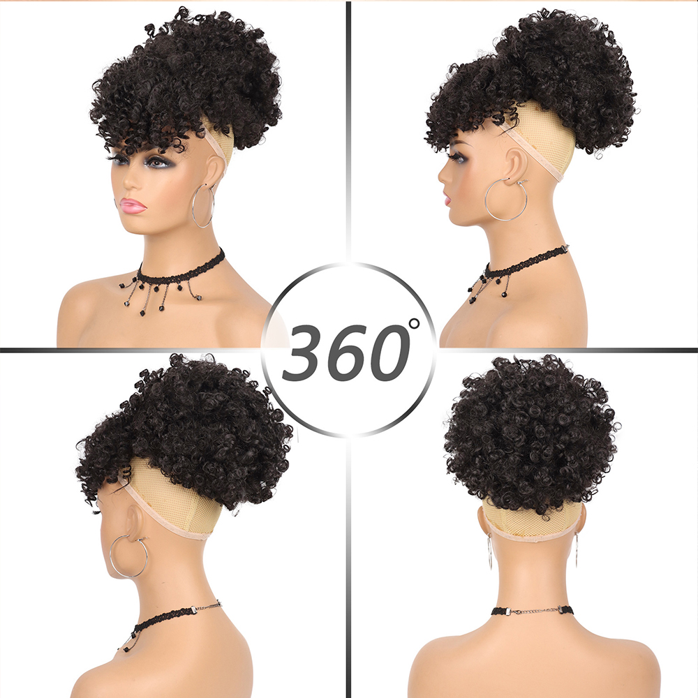 Queue de cheval Afro Puff avec - Drawstring Afro Curly Puff Ponytail avis et prix