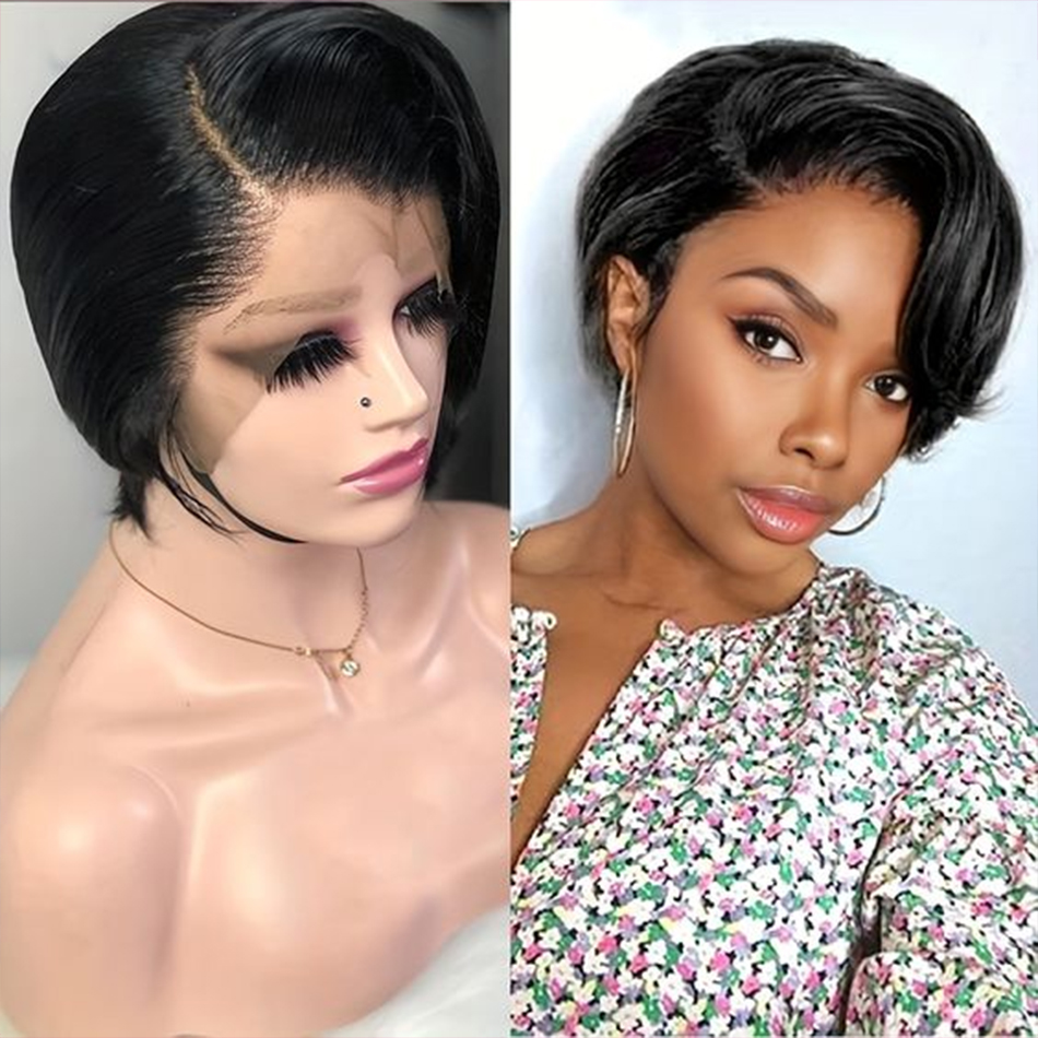 Perruque Bob Lace Front Brésil - Short Pixie Cut Wig Human Hair Cheap avis et prix