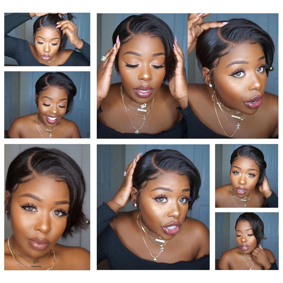 Perruque Bob Lace Front Brésil - Short Pixie Cut Wig Human Hair Cheap avis et prix